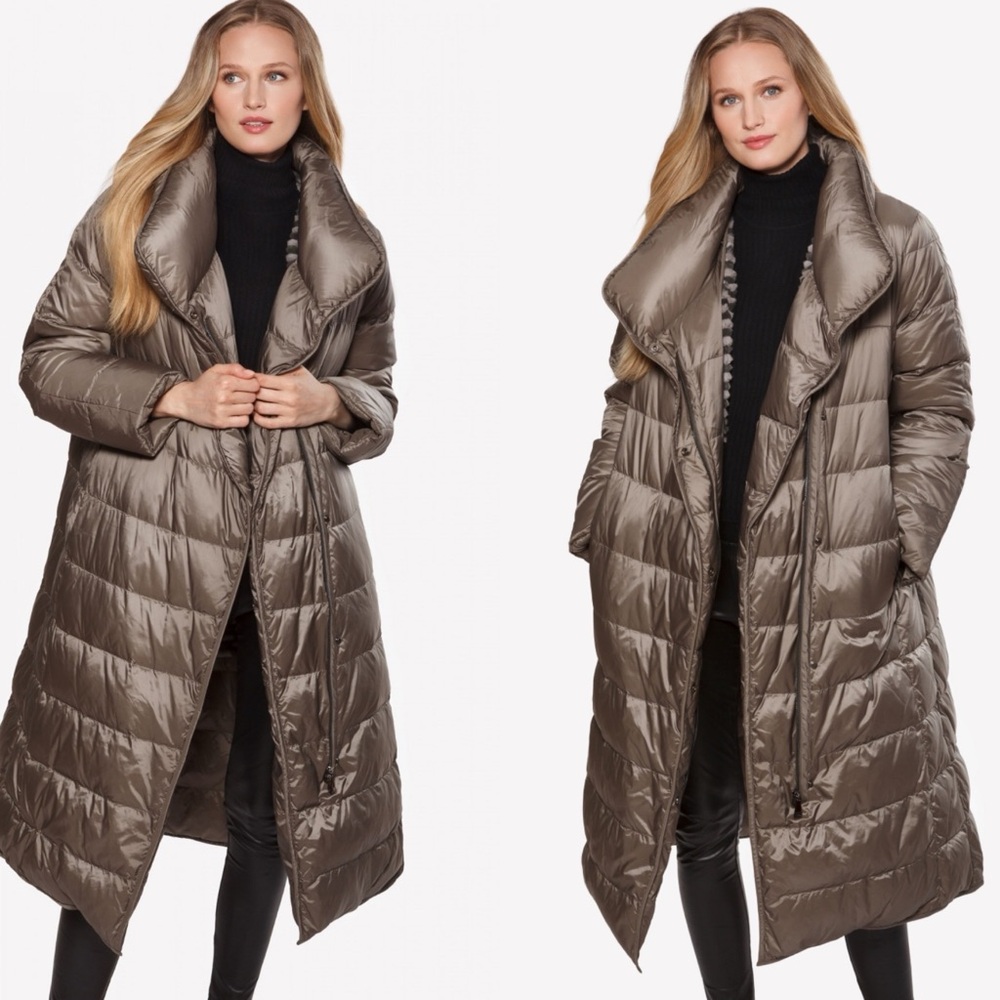 Stylish Taupe Puffer Coat